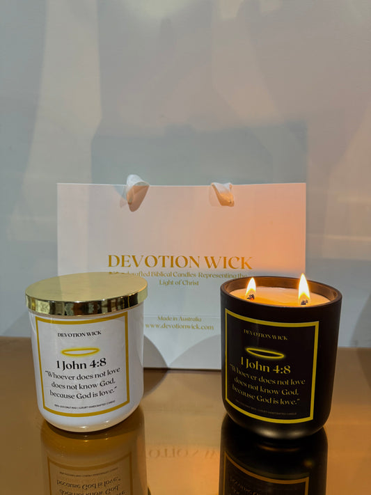 1 John 4:8 | Double Wick Candle